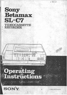 Sony Betamax SL C 7 manual. Camera Instructions.